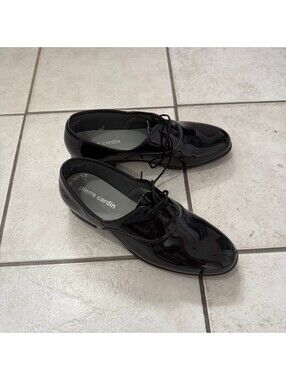 Pierre Cardin Black Patent Leather Oxford Shoes Women’s Size 9 Lace Up